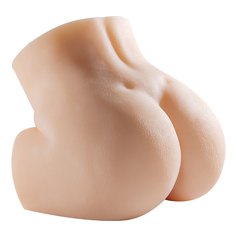 Masturbador Masculino em Cyberskin Formato de Bunda com �nus e Vagina Elara Bege, vista da abertura vaginal com l�bios destacados