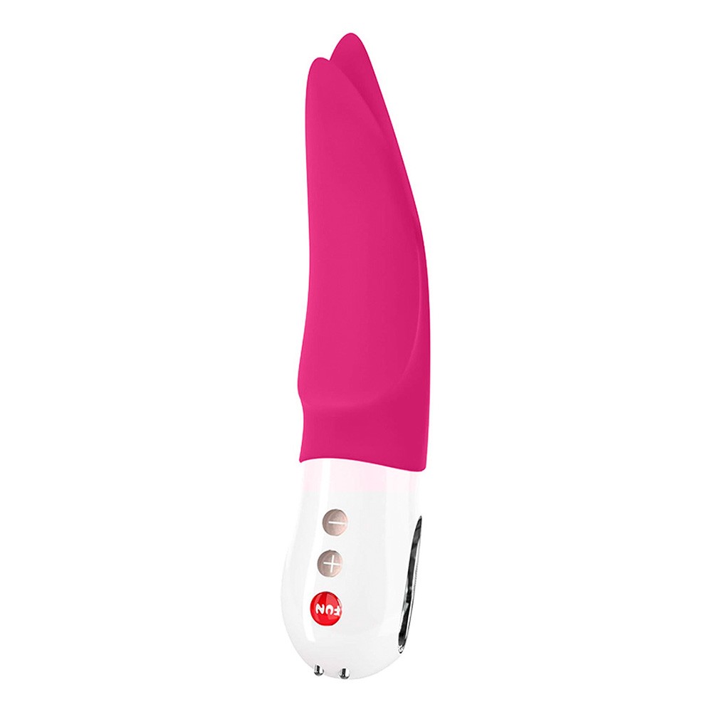 Vibrador Volta Pink em vista traseira, mostrando detalhes dos bot�es de controle e o logo Fun Factory