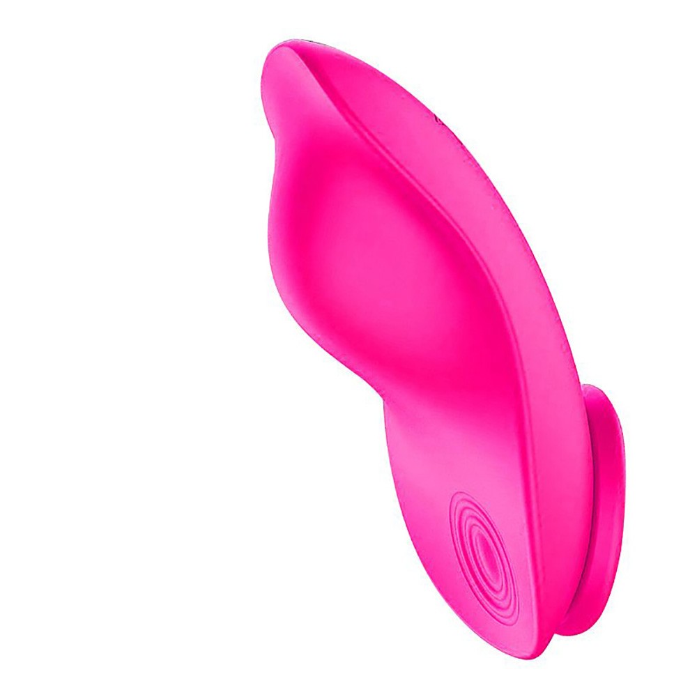 Vibrador de silicone Leaf Pink em um �ngulo diferente, mostrando a suavidade do material e a ponta para ponto G