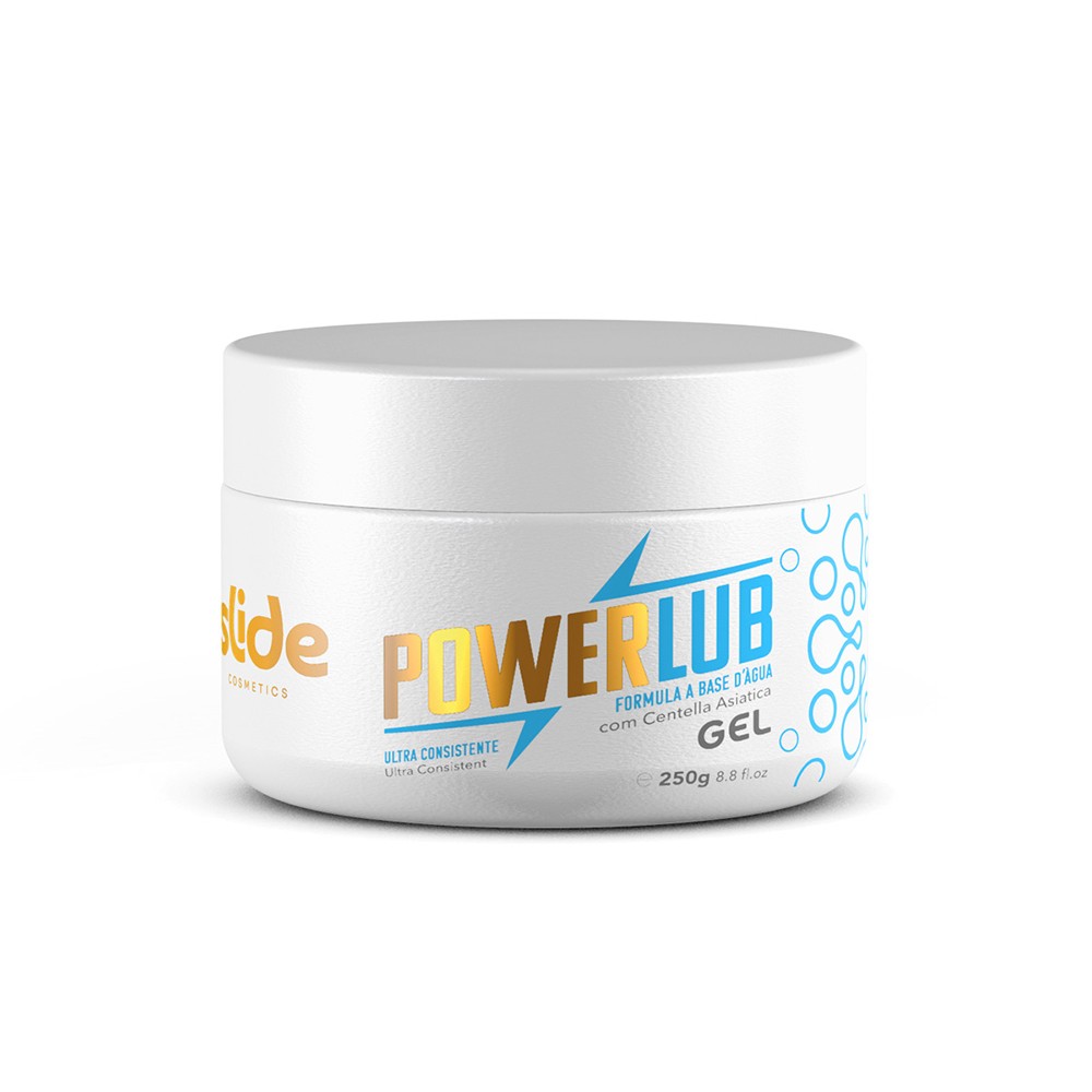 Kit PowerLub Gel, frasco de lubrificante em vista frontal destacando o r�tulo e informa��es do produto