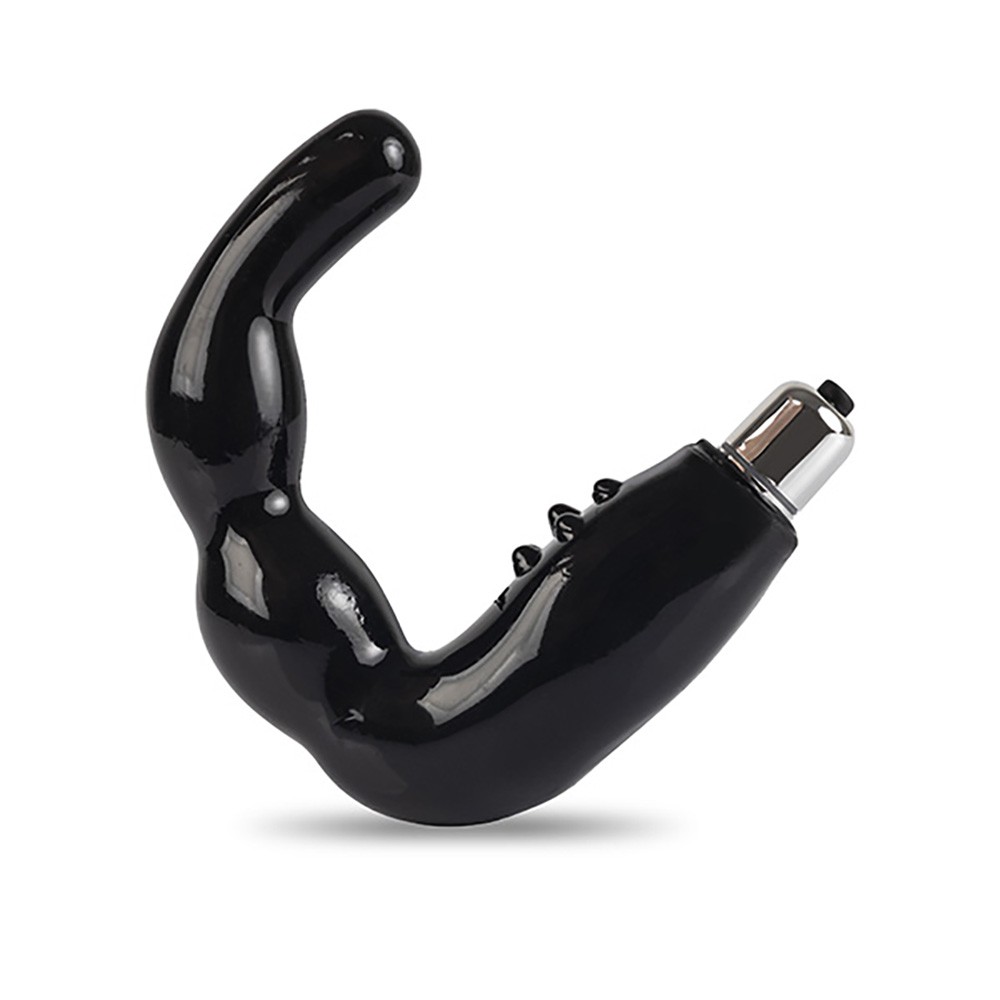Estimulador de Pr�stata em Silicone com Vibro M1 Preto - Vista Lateral