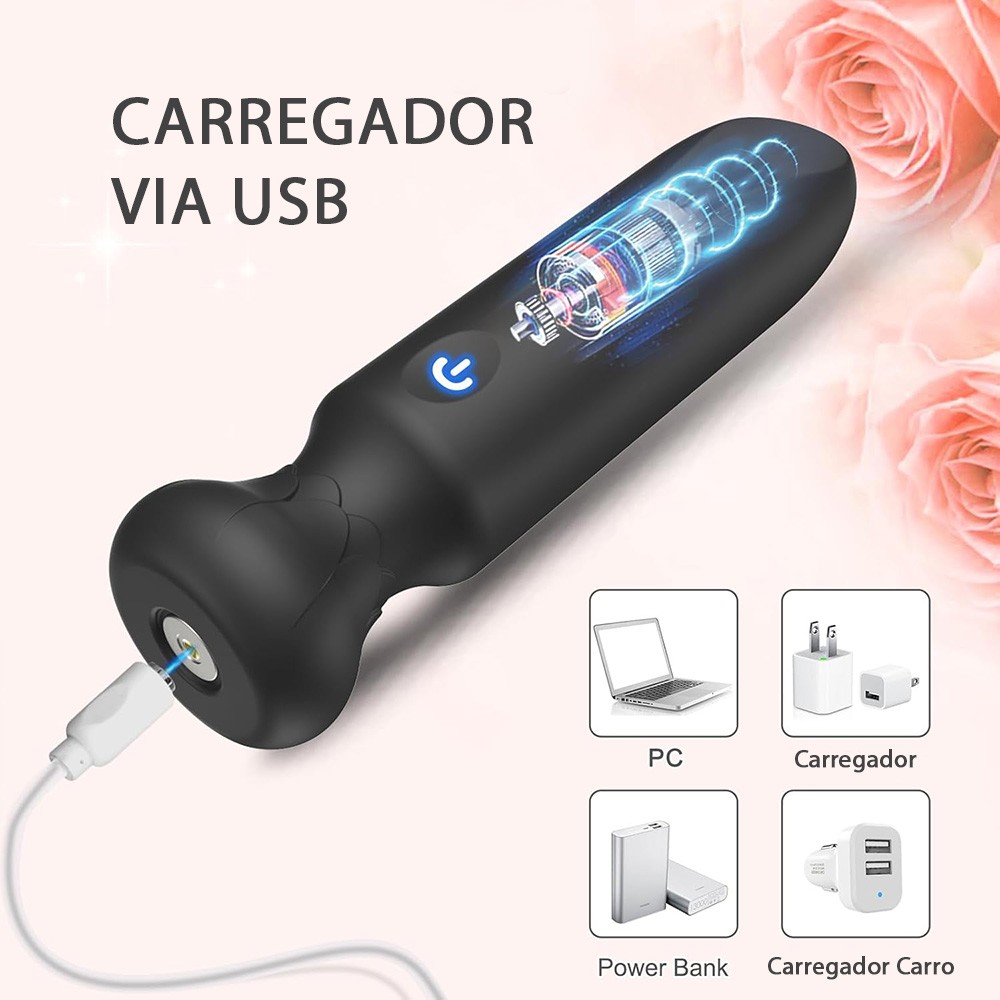 Vibrador Bullet Recarreg�vel em Silicone Neo Preto - Imagem 5: Detalhe da entrada de carregamento magn�tico USB