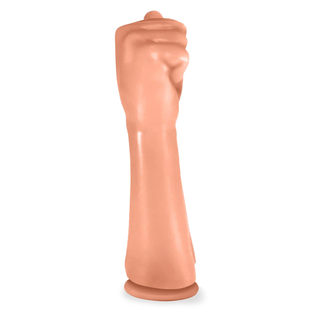 Penetrador para Pr�tica de Fisting Real�stico Hand Fist Power 23 x 7,8cm Bege em vista lateral