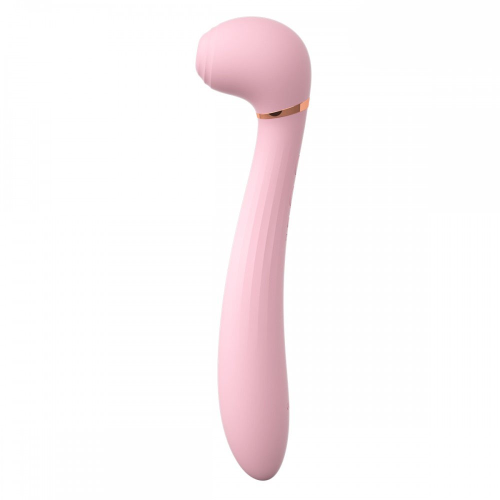 Estimulador de Clit�ris em Silicone com 10 Vibra��es e 10 Pulsa��es Recarreg�vel Rosa Lilo, vista frontal com foco nos detalhes do silicone.