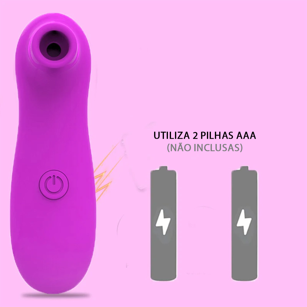 Pulsador de Clit�ris em ABS e Silicone Toque Aveludado com 10 Pulsa��es Roxo em imagem de detalhe