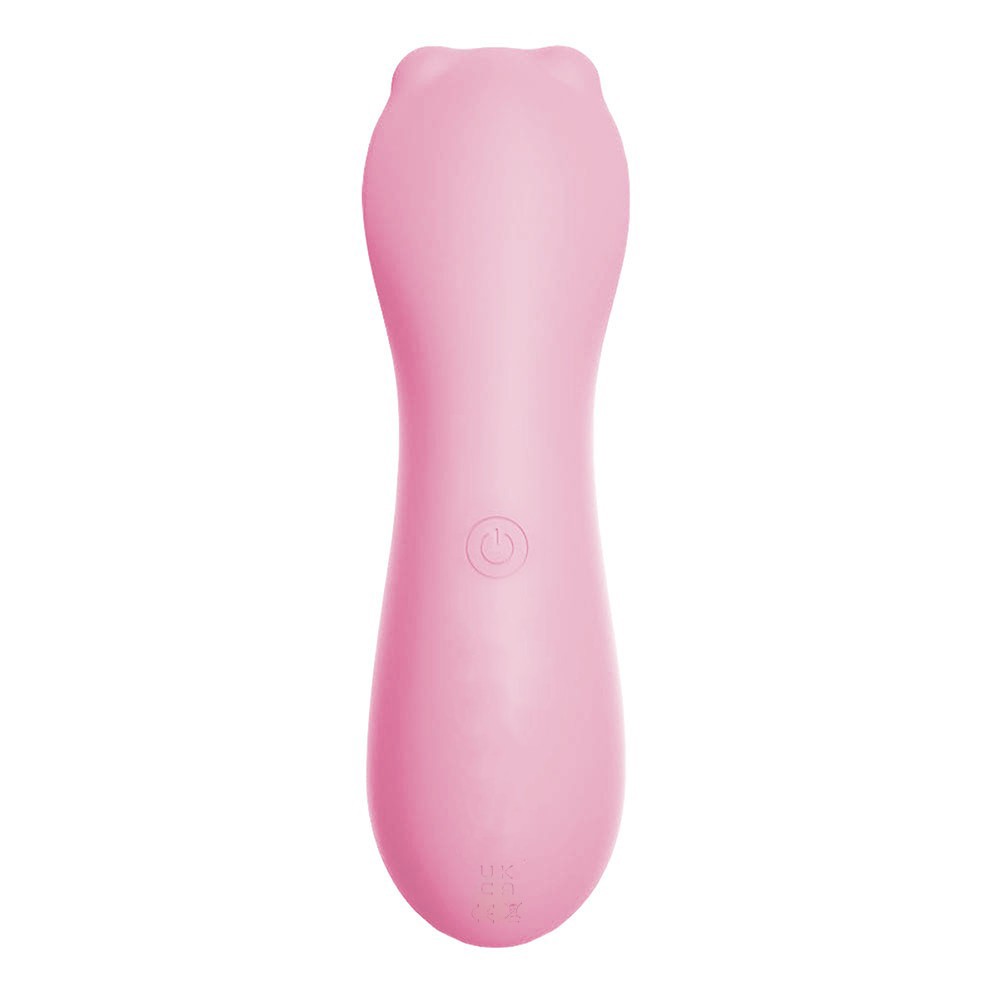 Vibrador para Clit�ris Urso Lulu Rosa | Vista traseira com bot�o de controle e entrada USB
