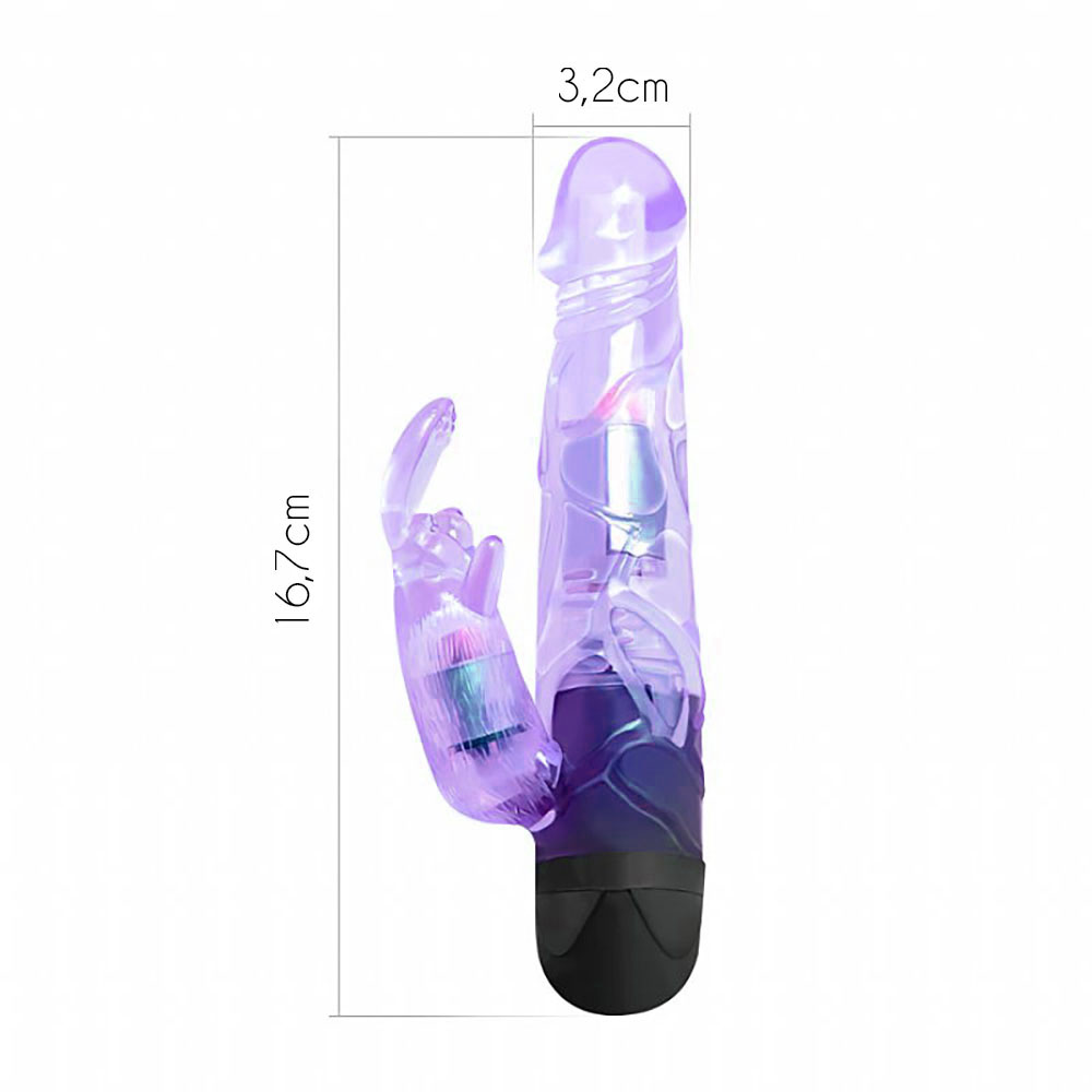Vibrador Rabbit Lover lil�s com foco no corpo vibrat�rio para ponto G