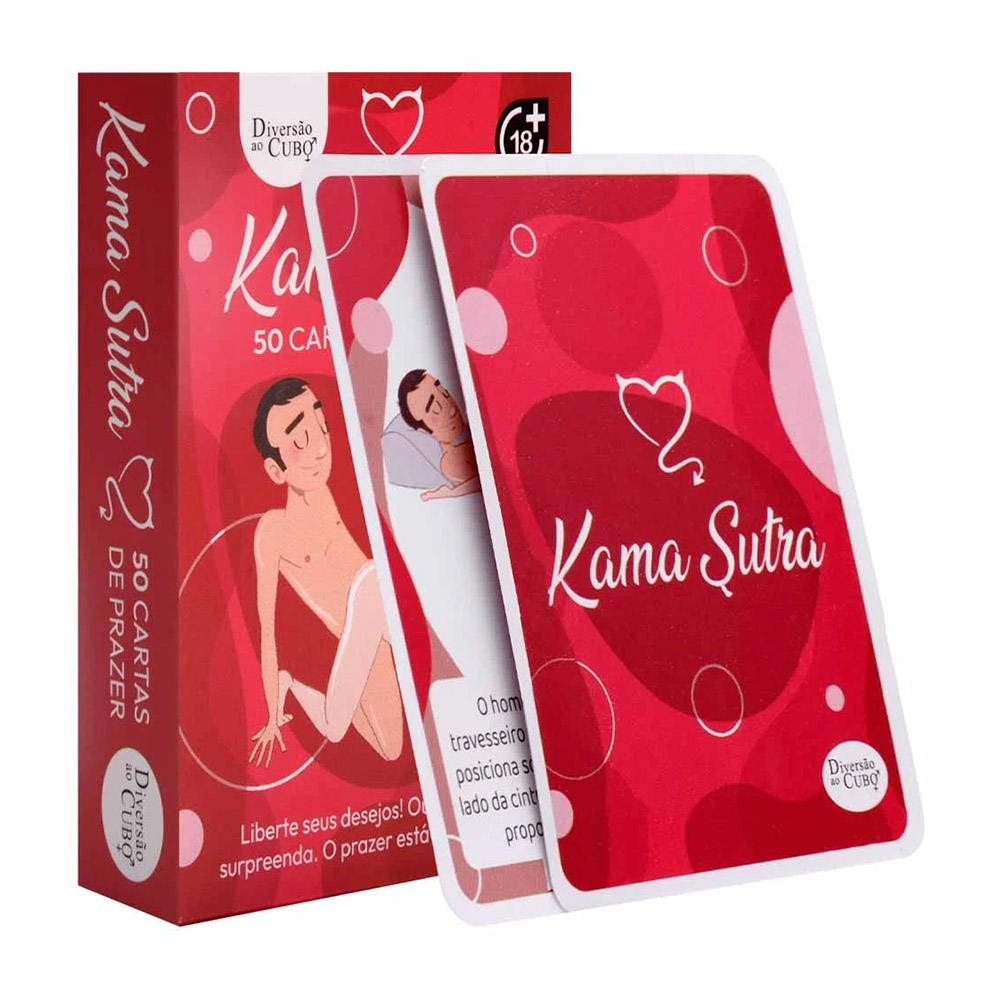 Baralho Kama Sutra 50 Cartas de Prazer | Frente e verso das cartas ilustradas
