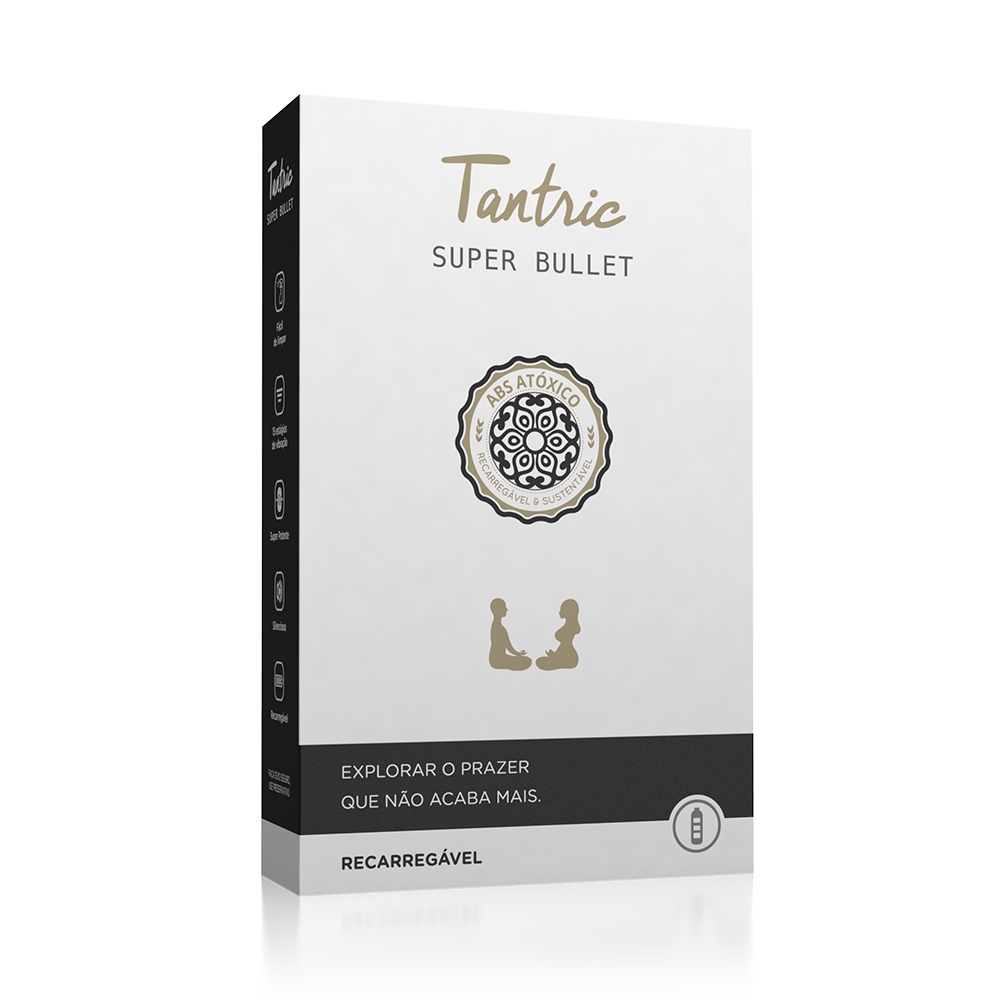 Vibrador Bullet C�psula Recarreg�vel Super Bullet Tantric Preto | Caixa informativa do produto
