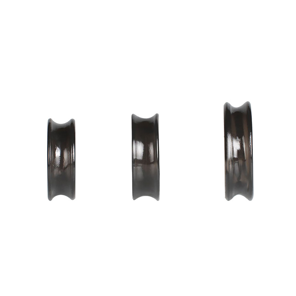 Kit com 3 An�is Penianos Fum� - Vista lateral dos tr�s an�is destacando o perfil