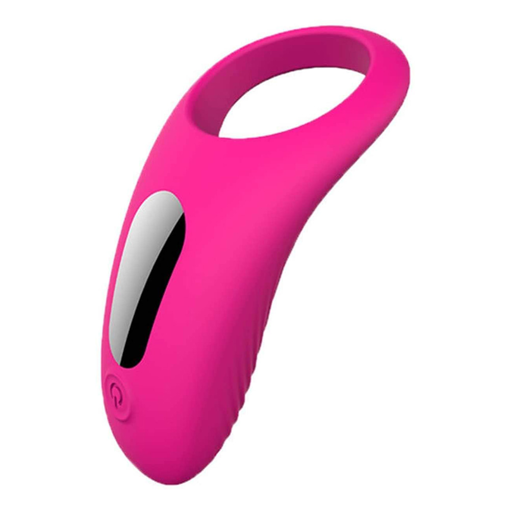 Anel Peniano em Silicone com Vibrador Recarreg�vel Himan-RCT Pink - Detalhe do anel em silicone e o controle
