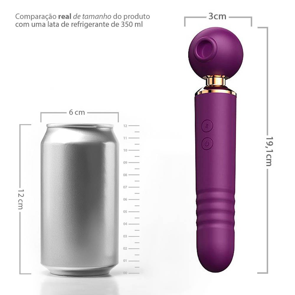 Vibrador Feminino Recarregavel em Silicone 3 em 1 - Roxo - Imagem de detalhes do material silicone