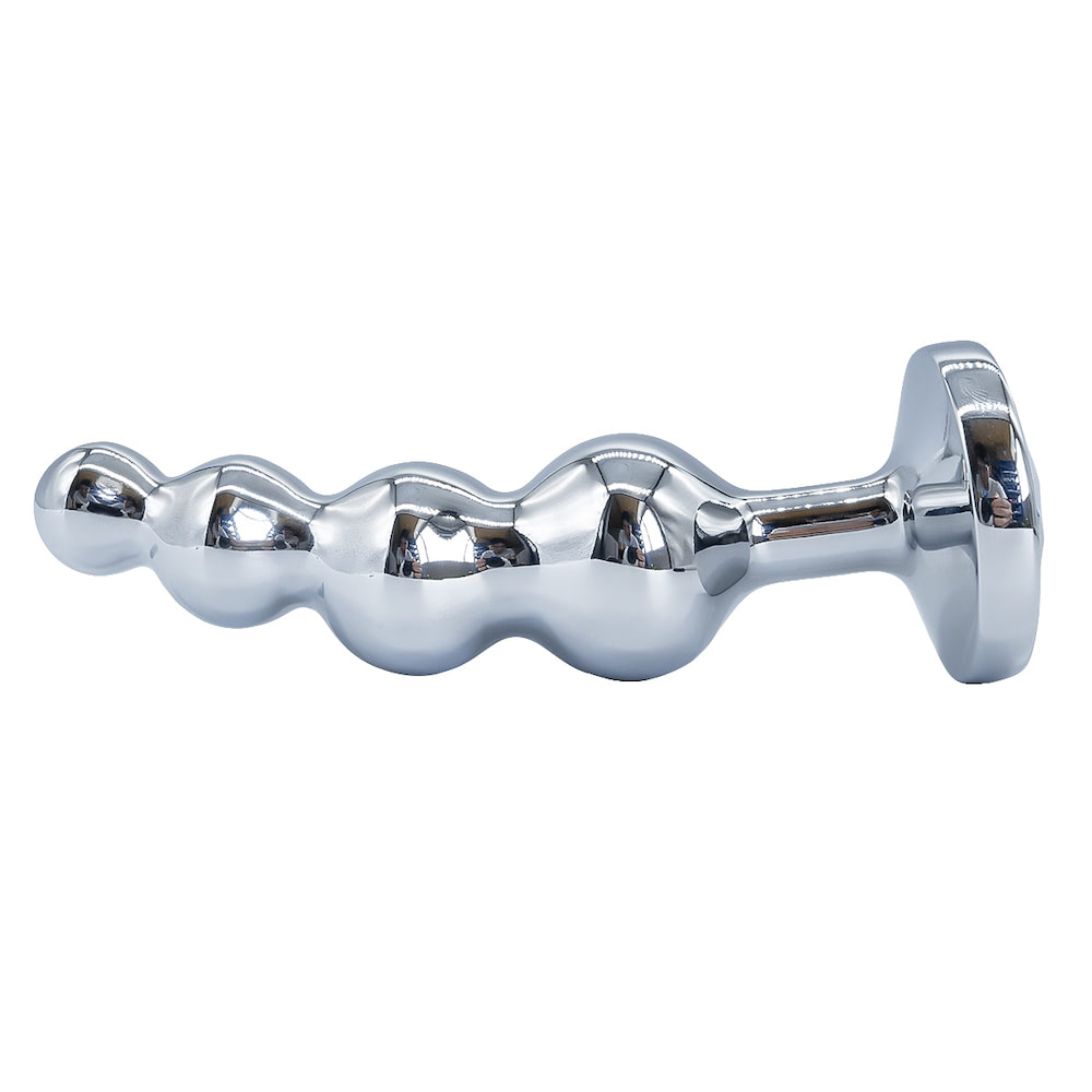 Plug Anal Joia em A�o Inoxid�vel Escalonado 9,8 x 2,5cm Pink | Foto 04