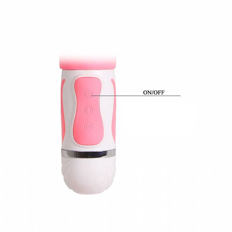 Vibrador Rabbit Estimulador Coelho, detalhe da base com bot�es de controle de ON/OFF e fun��es