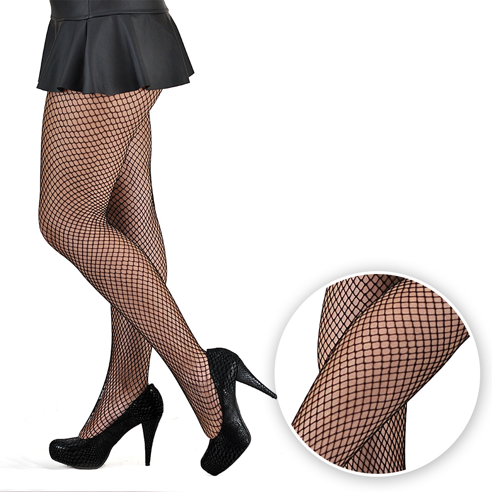Detalhe do c�s e parte superior da Meia Cal�a Sensual Sexy em Arrast�o Preta