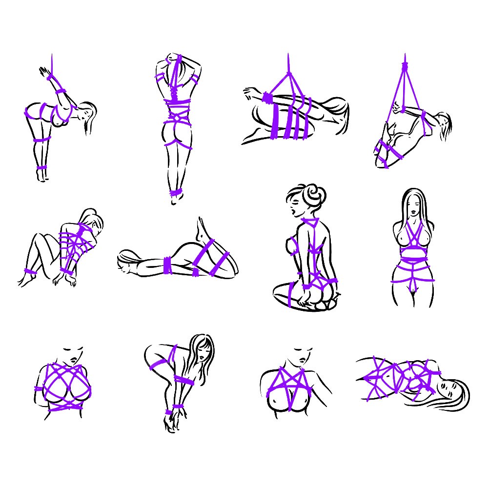 Corda para Bondage e Shibari em Algod�o Roxo, em close-up, exibindo a qualidade do material e a cor