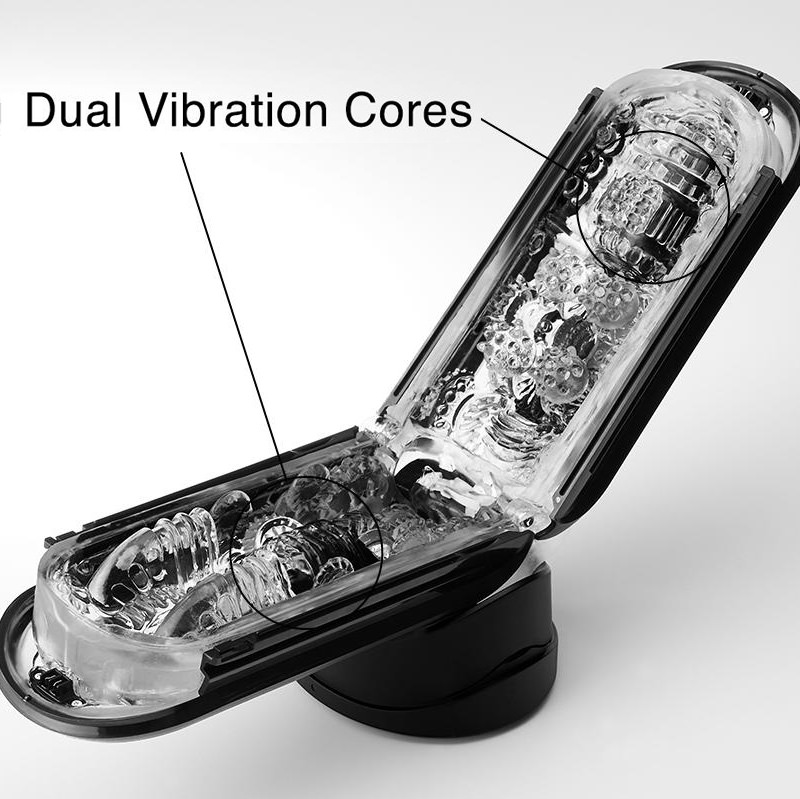 Masturbador Tenga Flip Zero EV aberto, mostrando os n�cleos de vibra��o internos e as texturas em relevo