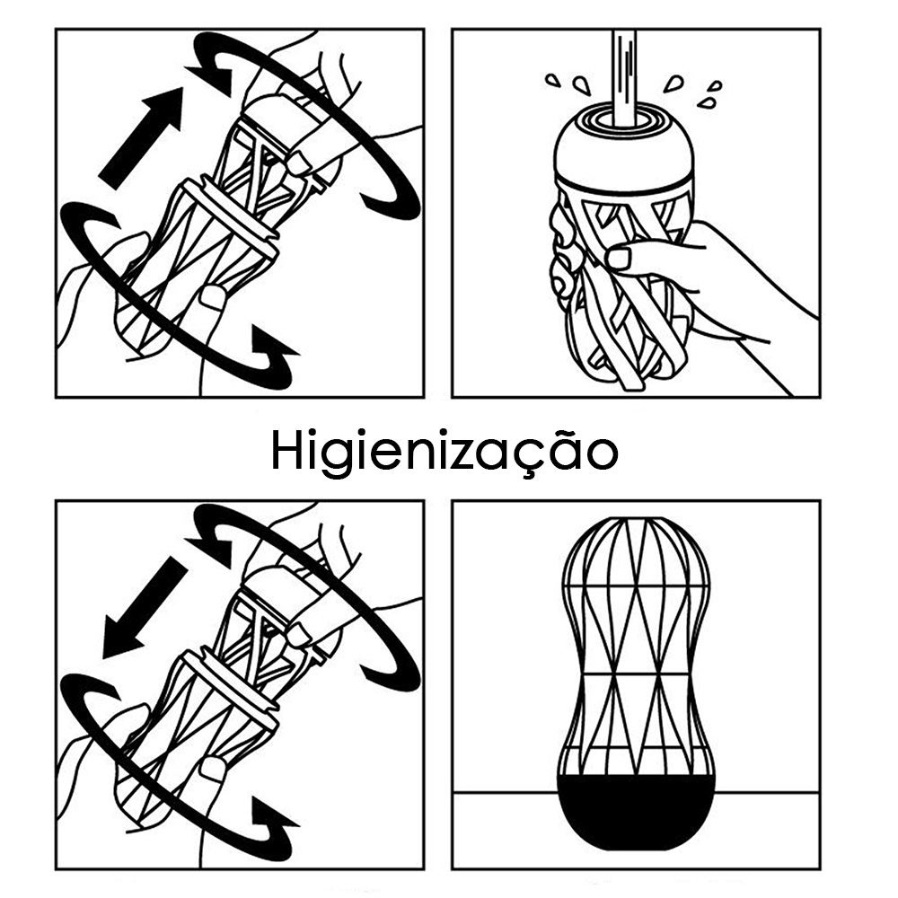 Masturbador Tenga Air-Tech Squeeze Strong Preto em p�, mostrando a base e o orif�cio de entrada
