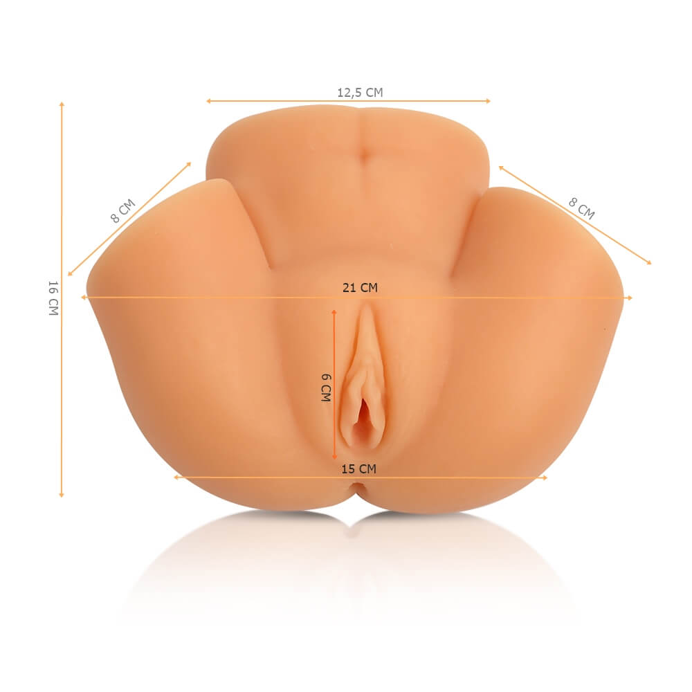 Masturbador Cyberskin Bege, vista detalhada da abertura anal