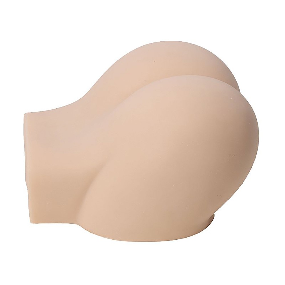 Masturbador Vagina e �nus Cyberskin Big III Bege, vista lateral superior mostrando a forma arredondada do bumbum