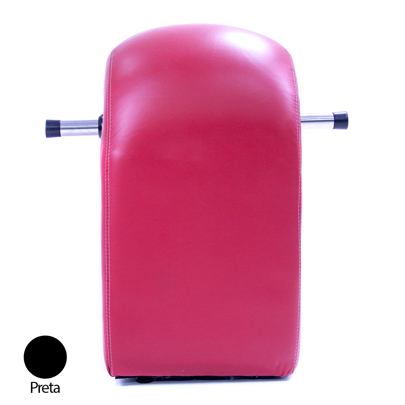 M�vel BDSM Puff Star em vista traseira, preto, mostrando o design do punho e o formato curvo