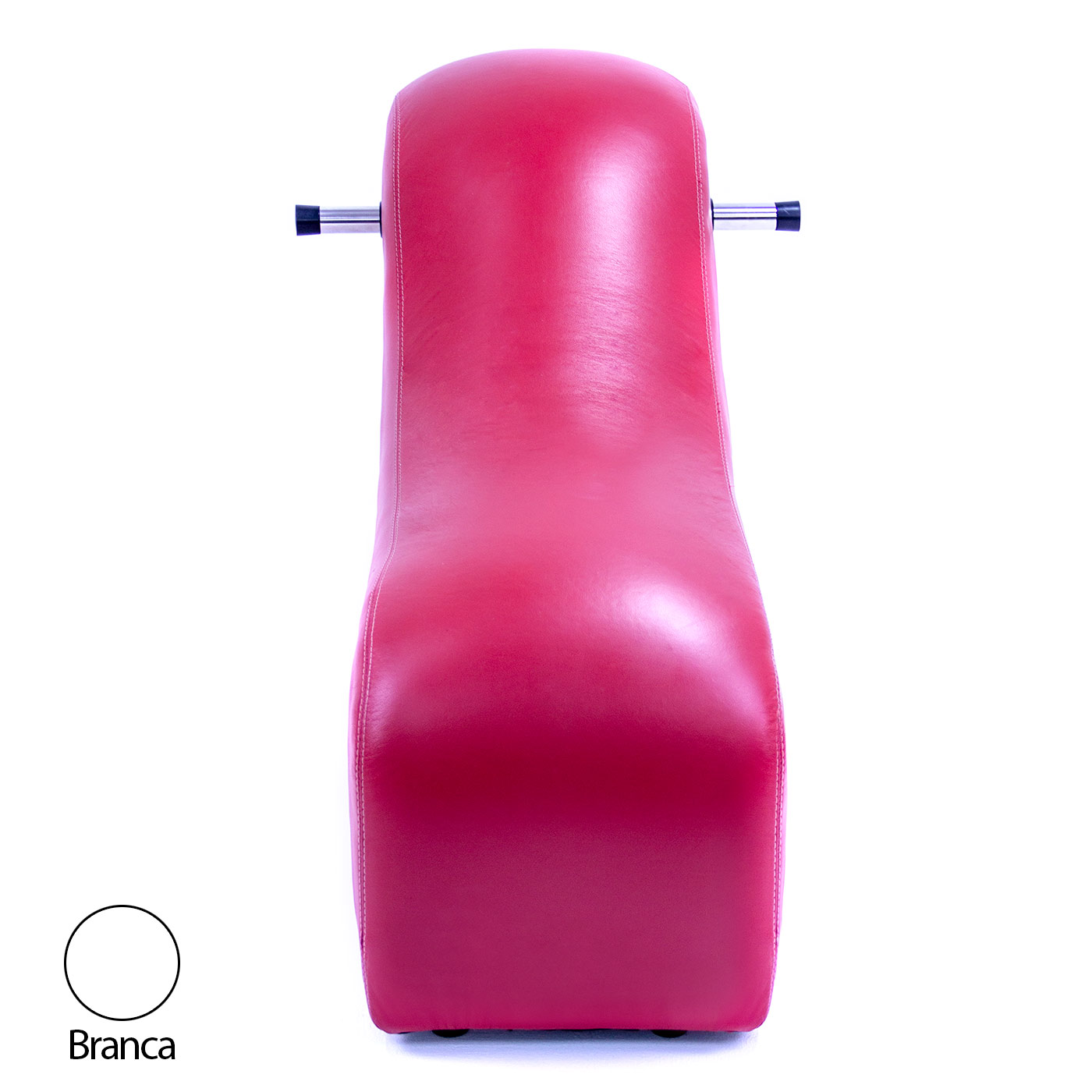 M�vel BDSM Puff Star visto de frente, evidenciando o punho lateral e a curva ergon�mica