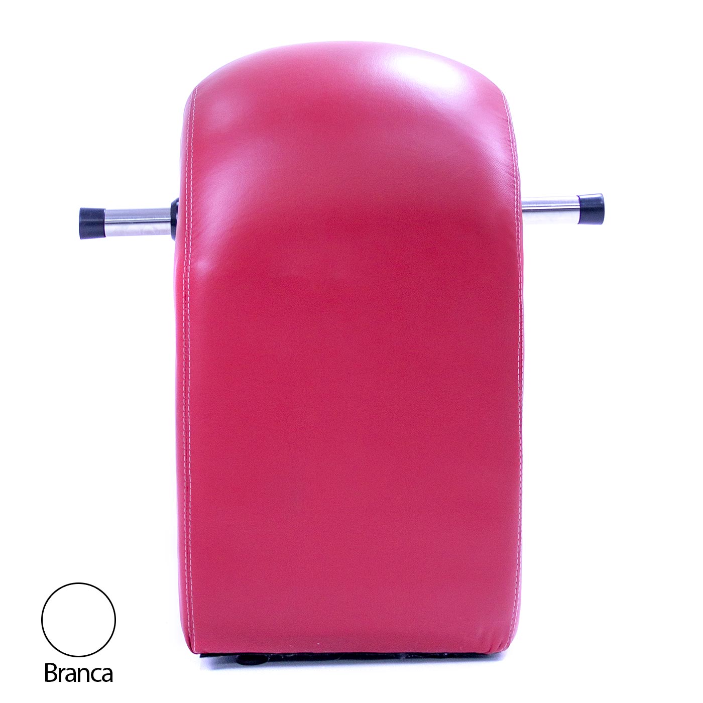 M�vel BDSM Puff Star com Punho Branco em vista frontal, destacando a curva superior e a base