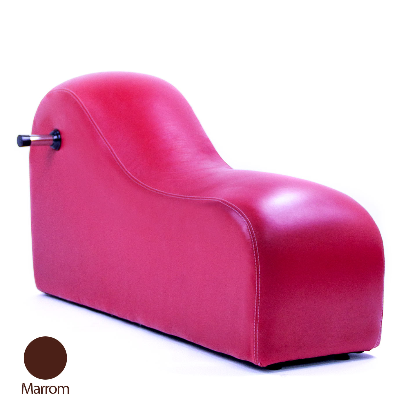 M�vel BDSM Puff Star com Punho Marrom, vista lateral em est�dio