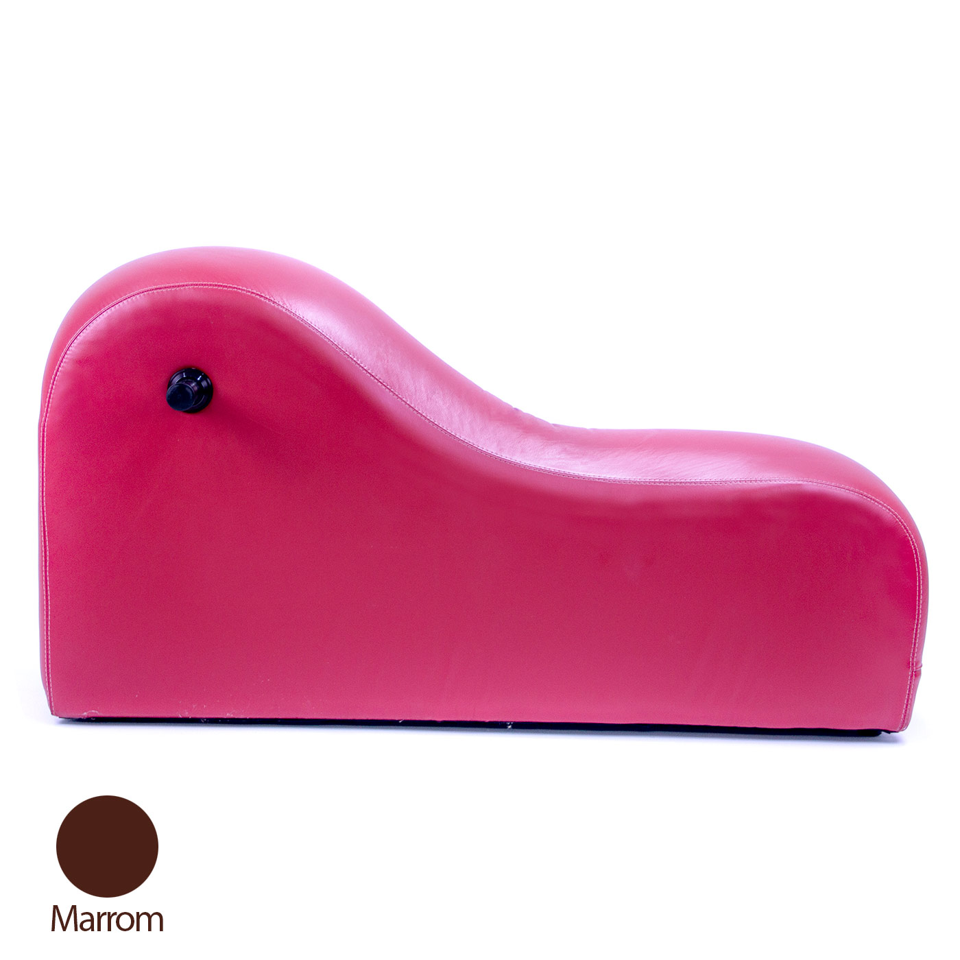 M�vel BDSM Puff Star com Punho Marrom, vista lateral mostrando punho integrado