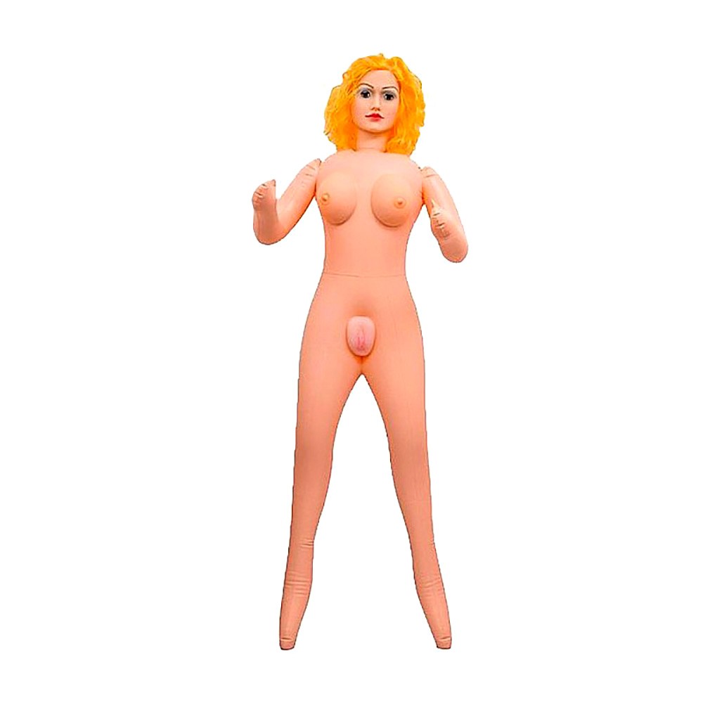 Boneca infl�vel loira com boca e seios em destaque