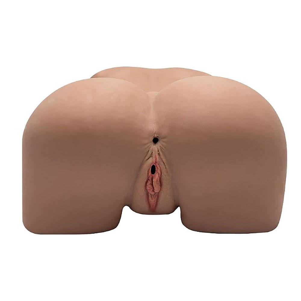 Masturbador Masculino Meio Corpo com Vagina e �nus em Cyberskin Bege, vista inferior detalhada dos orif�cios