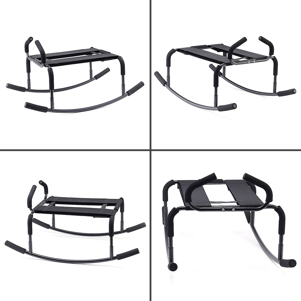 Conjunto de quatro vistas da Cadeira Er�tica de balan�o, mostrando diferentes �ngulos e detalhes do suporte