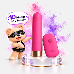 Vibrador Bullet em ABS Revestido em Silicone Recarregável com 10 Vibrações e Controle Molly Pink