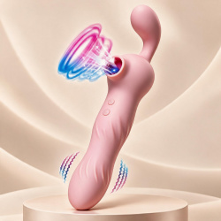 Sugador de Clit�ris Recarreg�vel em Silicone com 12 Suc��es e 12 Vibra��es Rosa