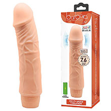 Pènis Realístico com Vibrador Multivelocidade em Soft Skin 19,5 x 4cm Bege