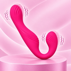 Cinta Peniana para Ela Strap On Recarreg�vel em Silicone 9 Vibra��es Controle por APP Pink