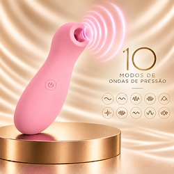Vibrador de Clit�ris em Silicone Recarreg�vel com 10 Modos de Ondas de Press�o Rosa