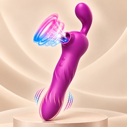 Foto do Produto Sugador de Clitóris Recarregável em Silicone com 12 Sucções e 12 Vibrações Roxo