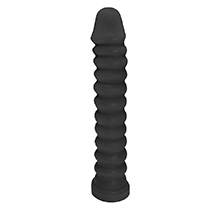 Pênis Anelado em PVC Flexível Atóxico 22 x 4cm Preto