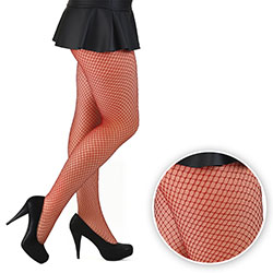 Meia Calça Sensual Sexy em Arrastão Vermelha