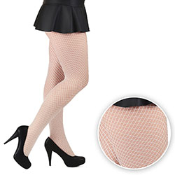 Meia Calça Sensual Sexy em Arrastão Branca
