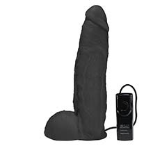 Foto do Produto Pênis JeFree em PVC Flexível Atoxico com Escroto, Ventosa e Vibrador 25 x 6,5cm Preto