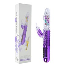 Foto do Produto Vibrador Rabbit Rotativo Vai e Vem com Estimulador Multivelocidade Recarreg�vel Female Roxo