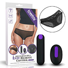 Foto do Produto Calcinha com Cápsula Vibratória Recarregável com Controle Sem Fio Preto