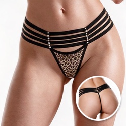Foto do Produto Calcinha Strappy em Tule Transparente Onça III