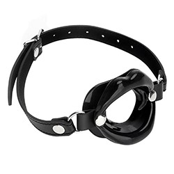 Foto do Produto Mordaça BDSM em PU com Boca Aberta e Ajuste com Fivela Preta