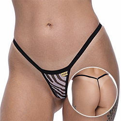 Foto do Produto Micro Calcinha String Fio Dental Sexy em Tule Microtanga Zebra