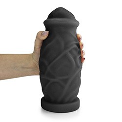 Foto do Produto Pênis Gigante e Grosso Cogumelo - Dildo em PVC Flexível 23 x 8,8cm Preto