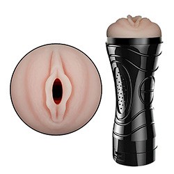 Masturbador Disfarçado Lanterna em Cyberskin Formato de Vagina Multivelocidade Bussy Bege