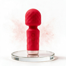 Foto do Produto Mini Massageador Recarregável com 10 Vibrações em Silicone Aveludado Hero Vermelho